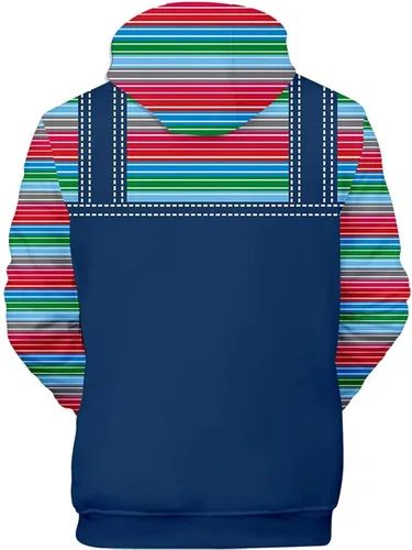 Vista 2 de Chucky - Chaquetas con capucha para hombre, disfraz de Halloween, cosplay, sudadera