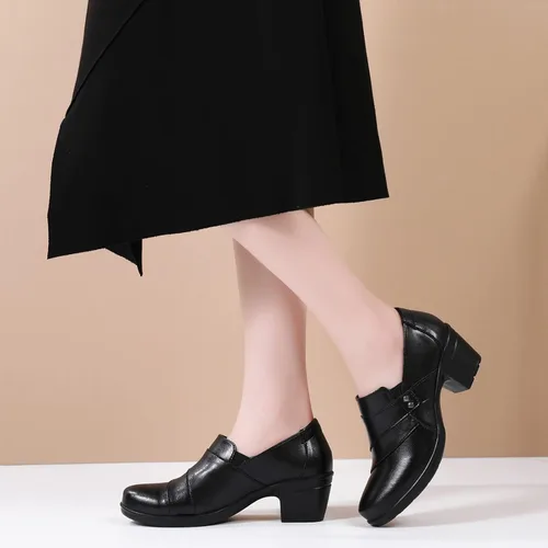 Vista 6 de Mocasines para mujer, casuales, cómodos, zapatos de tacón para mujer, mocasines y zapatos de trabajo para oficina, zapatos de negocios elegantes