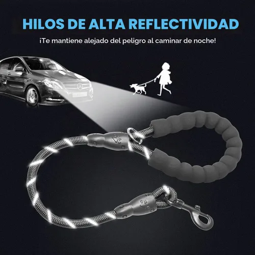 Vista 4 de BAAPET - Correa para perro de 2, 4, 5, 6 pies con mango acolchado cómodo y hilos altamente reflectantes para perros pequeños, medianos y grandes