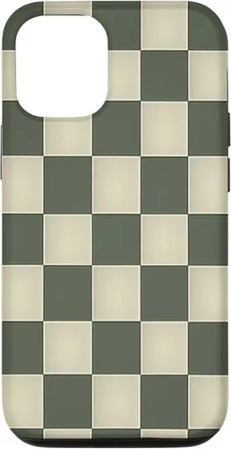 Vista 27 de Funda para iPhone 11 Pro Max con patrón de tablero de ajedrez verde salvia