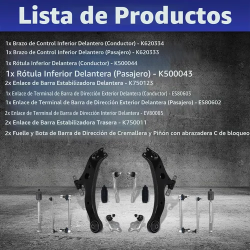 Vista 3 de Brazo de control, 14 piezas de suspensión de rótula inferior delantera