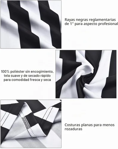 Vista 3 de ChinFun Official Referee Costume Women's Ref Shirt V-Neck