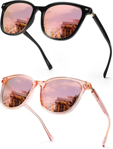 Vista 14 de SIPHEW Gafas de sol cuadradas de gran tamaño para mujer, gafas de sol ligeras de moda, 100% protección UV400, sombra de espejo de moda