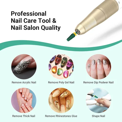 Vista 7 de MelodySusie Super Cut Edition Brocas para Uñas 5 en 1, Brocas Multifunción de Carburo de Tungsteno de 3/32'', Adecuadas para Manicura Pedicura