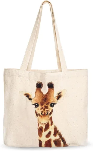 Vista 5 de Bolsa de lona, diseño animal, refuerzo resistente, 100% algodón natural, para compras, comestibles, computadora portátil., XL, Bolso grande de lona