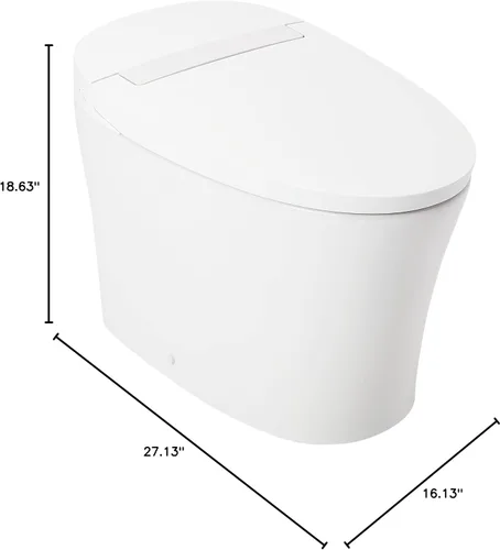 Vista 6 de Signature Hardware 477058 Narelle 1.28 GPF Inodoro alargado de una pieza - Asiento estándar incluido
