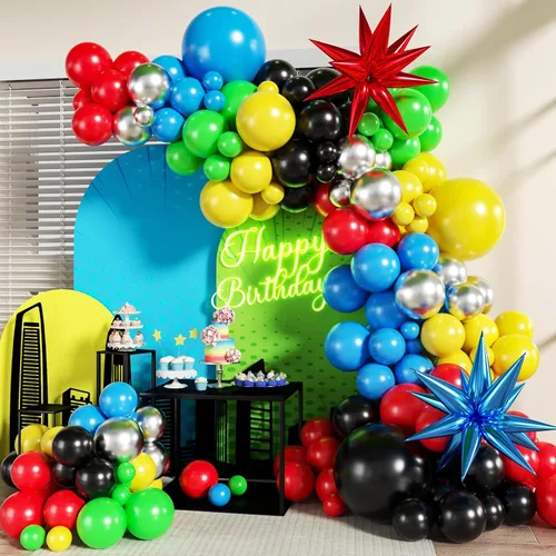 Vista 26 de Kit de Arco de Guirnalda de Globos Negros y Dorados, 140 Piezas de Globos de Confeti Negros y Dorados con Estrellas para Cumpleaños, Graduación, Año