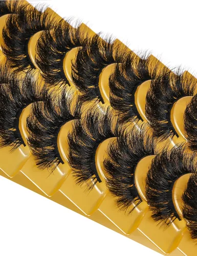 Vista 6 de Pestañas de visón esponjosas de aspecto natural, pestañas postizas Wispy de aspecto natural, pestañas completas 8D, pestañas de 20 mm de largo, rizo