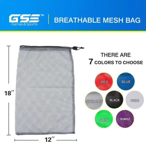Vista 15 de GSE Games & Sports Expert Bolsa de malla con cordón para béisbol, pelotas de pickleball, pelotas de golf, gimnasio, equipo de natación, lavandería