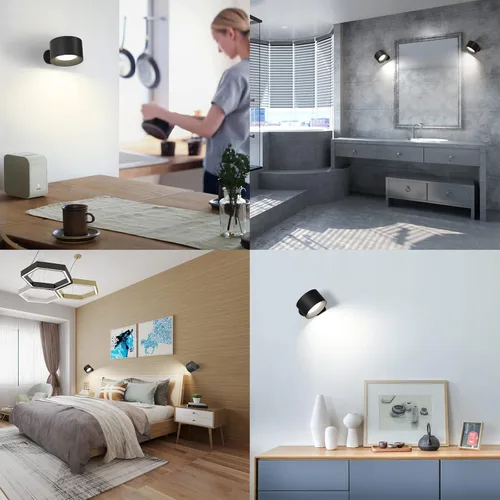 Vista 6 de AKSDA Luces de Lectura LED, Apliques de Pared Montados con 3 Temperaturas de Color y 3 Niveles de Brillo, Control Táctil Operado por Batería