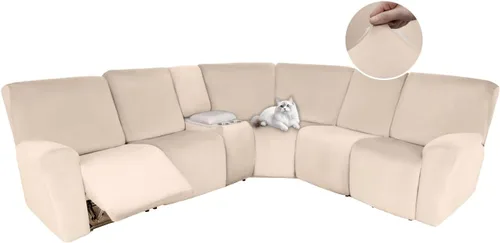Vista 22 de HDCAXKJ Fundas de sofá seccional reclinable de terciopelo, cubierta de sofá seccional en forma de L, lavable, elástica, suave, para rincón