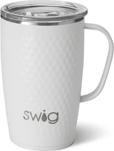 Vista 27 de Swig Life Taza de Viaje de 18 oz, Vaso Aislante con Asa y Tapa, Taza de Café de Viaje, Compatible con Portavasos, Acero Inoxidable, Vaso de 18 oz