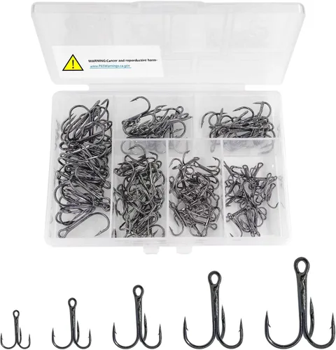 Vista 8 de Kit de ganchos agudos de pesca rojos, ganchos de acero de alto carbono, curvados redondos fuertes y afilados para señuelos, cebos de agua salada