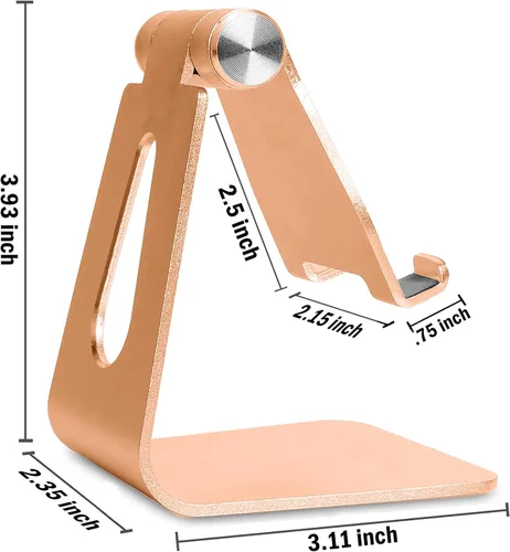 Vista 5 de Soporte ajustable de aluminio multiángulo para teléfono y tableta, base antideslizante, estación de carga para escritorio, cama, cocina, oficina