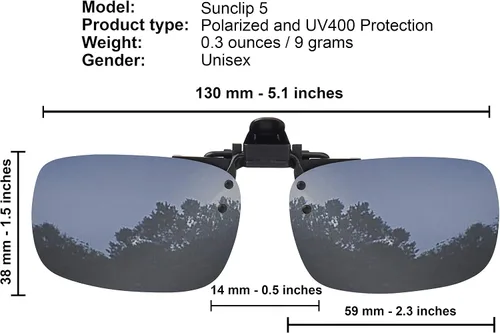 Vista 2 de Gafas de sol polarizadas abatibles con clip sobre gafas graduadas con estuche