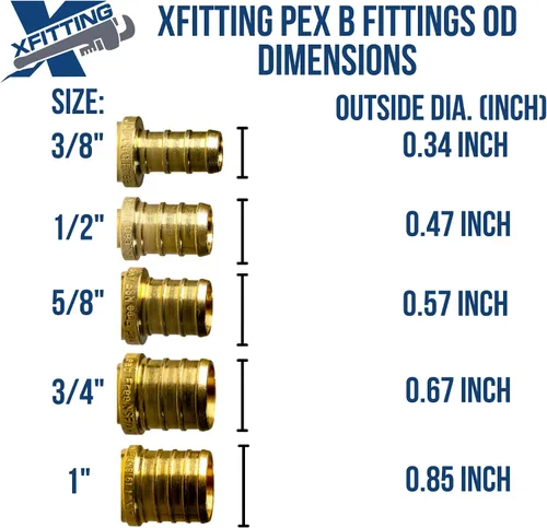 Vista 3 de XFITTING - Paquete de 25 adaptadores NPT macho de 1/2 pulgada Pex x 1/2 pulgadas, aleación de poliéster, MNPT de plástico