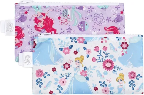 Vista 17 de Bumkins - Bolsas reutilizables para snacks, para almuerzo escolar de niños y porciones para adultos, tela lavable, bolsa con cierre de tela