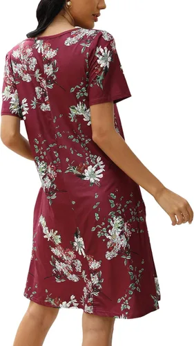 Vista 2 de CHERFLY Women's Summer T Shirt Dresses Casual Beach Short Sleeve Swing Pockets Dresses