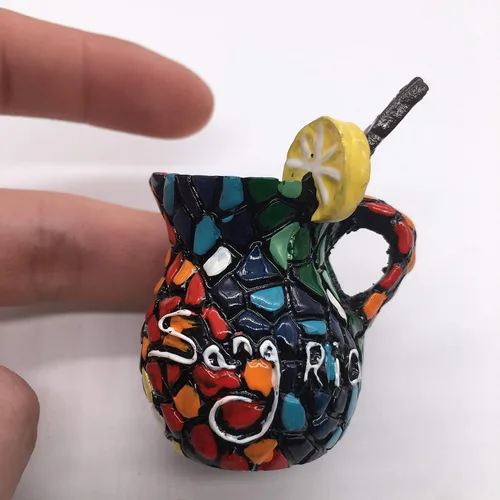 Vista 5 de Imán de nevera Sangría Cerveza España Resina 3D Artesanía Artesanía Turística Viaje Ciudad Recuerdo Colección Letra Etiqueta para Refrigerador