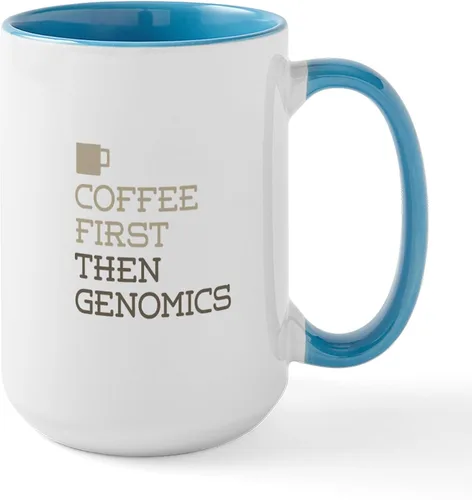 Vista 5 de CafePress Coffee Then Genomics - Taza de café de cerámica, taza de té, 15 onzas