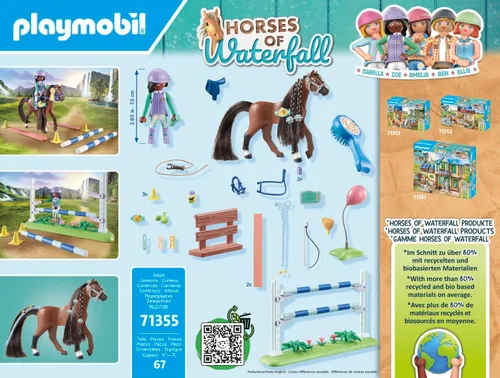 Vista 5 de Playmobil Caballos de cascada: Saltarse Arena con Zoe y Blaze