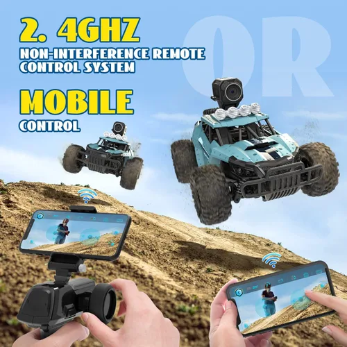 Vista 6 de DEERC Coches RC DE36W Coche de Control Remoto con Cámara HD FPV de 1080P, Camiones Monstruo Todoterreno de Alta Velocidad 1/16 para Niños y Adultos