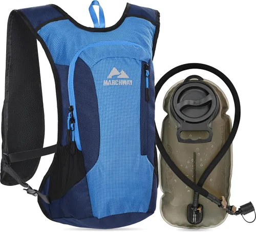 Vista 10 de MARCHWAY Mochila de hidratación ligera con correas estilo chaleco y bolsa de agua de TPU de 2.5 L, versátil y elegante paquete de múltiples