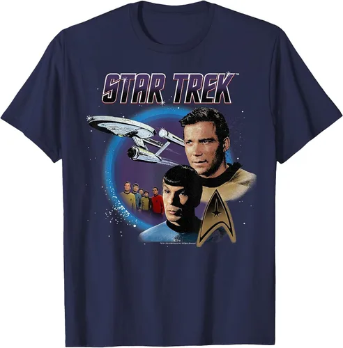 Vista 54 de Star Trek Original Series Vintage Enterprise T-Shirt Baby Blue