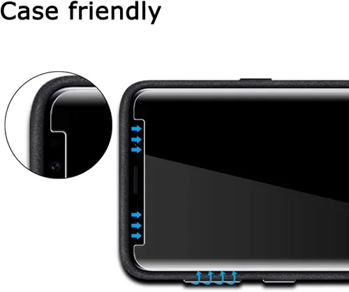 Vista 4 de AOKER - Protector de pantalla de privacidad para Galaxy Note 8 / Note 9, película de vidrio templado, borde curvado 3D, fácil de instalar, antiespía