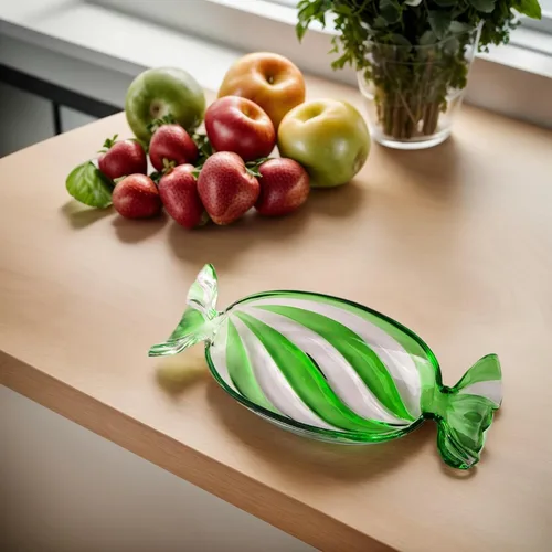 Vista 8 de Bandeja de cristal para dulces, platos de frutas de mesa, plato de postre para pastel, decoración de Navidad, decoración navideña, verde