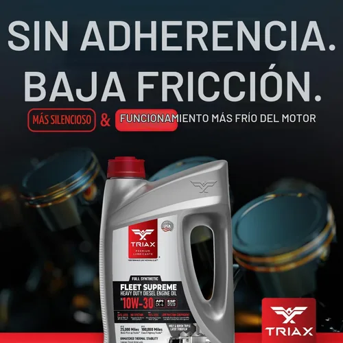 Vista 9 de Triax Fleet Supreme ESP 10W-30 Ultimate Full Synthetic, modificado por fricción, API CK-4, aceite de motor diésel resistente con Moly, rendimiento