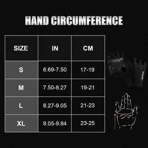 Vista 6 de Guantes de ciclismo para hombres y mujeres, guantes de ciclismo de medio dedo, guantes de bicicleta, guantes de entrenamiento adecuados