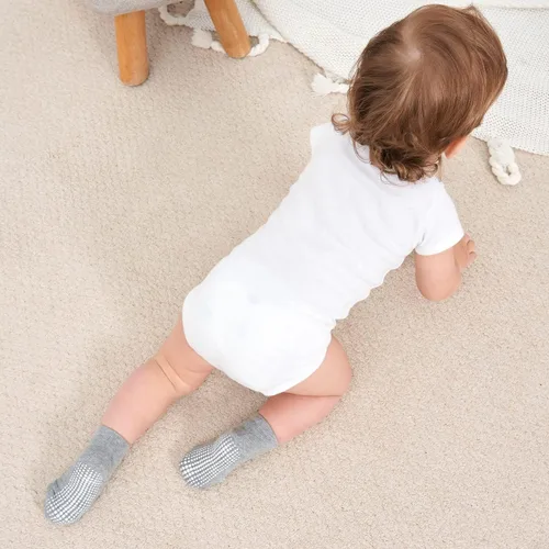 Vista 8 de ZAPLES Calcetines tobilleros antideslizantes para bebés con agarre antideslizante para niños y niñas, corte bajo para bebés y niños pequeños