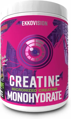 Vista 10 de Ekkovision Polvo de Monohidrato de Creatina Micronizado, Cereza Negra, Suplemento Pre Entrenamiento y Post Entrenamiento para Hombres y Mujeres