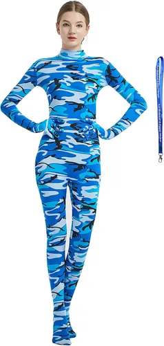 Vista 9 de Overol completo Full Bodysuit para mujer, con cremallera, sin capucha, de licra Spandex, para disfraz Zentai Negro