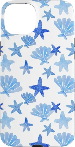 Vista 9 de Funda para iPhone 16 Coastal Nieta Azul Preppy Shells Estrellas de mar Océano Lindo Caso