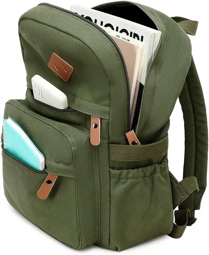 Vista 3 de Mochilas ligeras para niños, mochila escolar de lona, pequeñas mochilas de viaje para mujeres, niñas, niños, mochila para niños pequeños