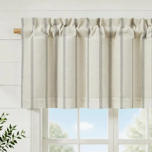 Vista 32 de DriftAway Briony - Cortina opaca con amarre para cocina, ajustable, diseño de globos, líneas texturizadas, estampadas, persianas romanas