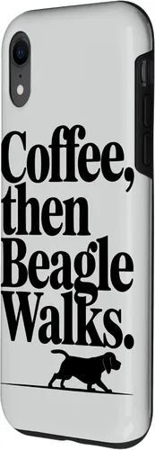 Vista 2 de Funny Beagle Walks Dad Beagle Mom Parent Beagle Coffee Case for iPhone XR
