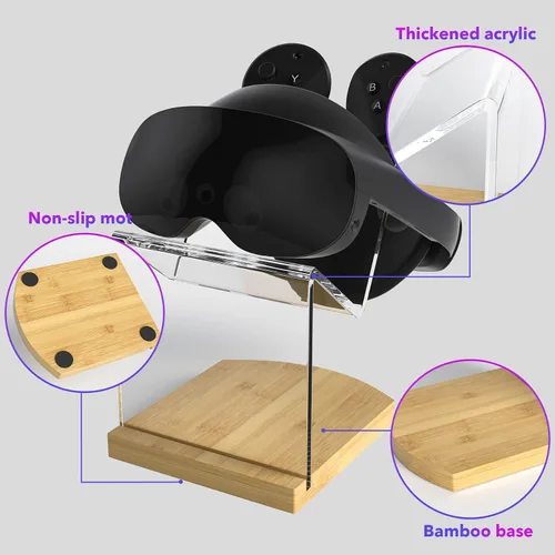 Vista 3 de VR Stand Accessories Compatible with Quest Meta Quest Pro Acrlic Display Holder for Touch Controllers Accessories