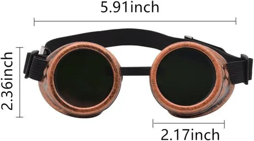 Vista 6 de Gafas Steampunk Gafas Vintage Soldadura Gótica (Copper)