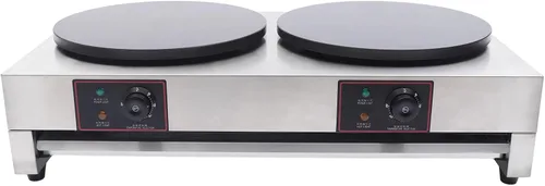Vista 2 de Crepe Maker comercial eléctrico para panqueques antiadherente, 16 pulgadas, placa de 3400 W, temperatura ajustable para Blintzes, huevos, tortilla