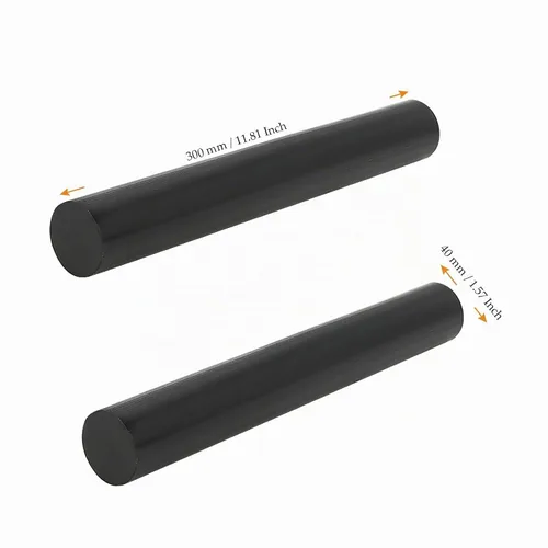 Vista 2 de MUKCHAP 2 varillas de copolímero de acetal redondas negras de 1.57 x 11.8 pulgadas, varillas largas de plástico con pompones, barra de plástico