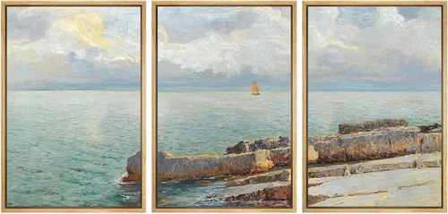 Vista 18 de SIGNWIN Lienzo enmarcado para pared, juego de arte dramático de cielo tormentoso, ilustraciones de paisaje nuboso Moody, arte moderno decorativo