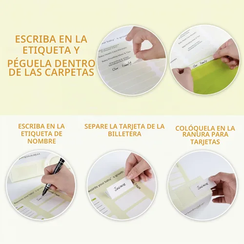 Vista 5 de Organizador de documentos para bebé, maletín para bebé con 9 carpetas