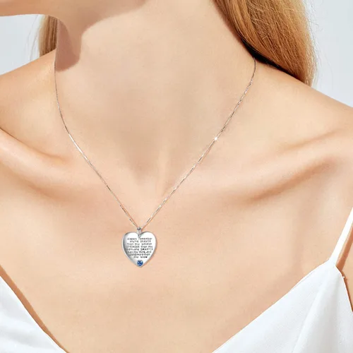 Vista 6 de YFN Collar con colgante de plata de ley con texto en inglés "Always Remember You are Braver Than You Believe