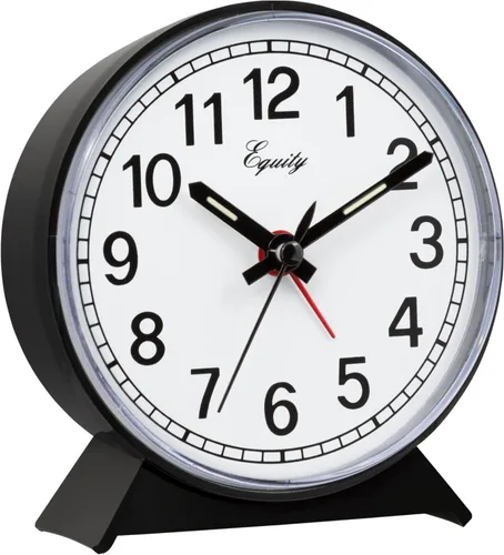 Vista 3 de Equidad 14075 Reloj despertador analógico de cuerda negro