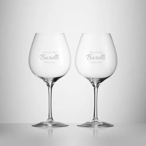 Vista 8 de Waterford Grabado Elegance Copas de vino Burdeos, 22 onzas, juego de 2 Personalizado con grabado personalizado para Burdeos, Cabernet Sauvignon