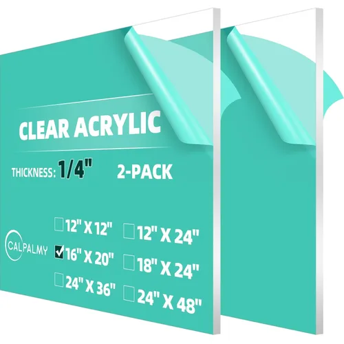 Vista 9 de CALPALMY (2-Pack) Hoja de plexiglás acrílico transparente de 24 x 36, 1/4" de grosor; Uso para proyectos de manualidades, letreros, vitrinas