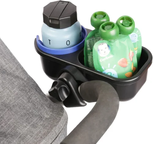 Vista 8 de Bandeja universal de aperitivos para cochecito con soporte para cochecito, bandeja universal para aperitivos con soporte para tazas, accesorio